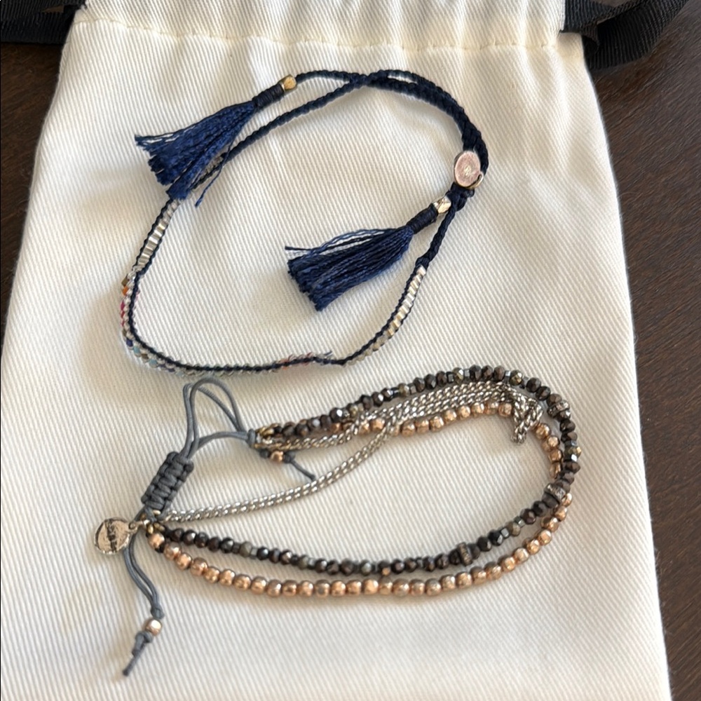 Stella & Dot Blue and Gold Crescent Bracelet